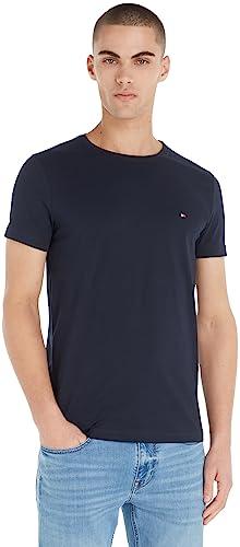 Tommy Hilfiger T-shirt Maniche Corte Uomo Core Stretch Slim Fit, Blu (Desert Sky)