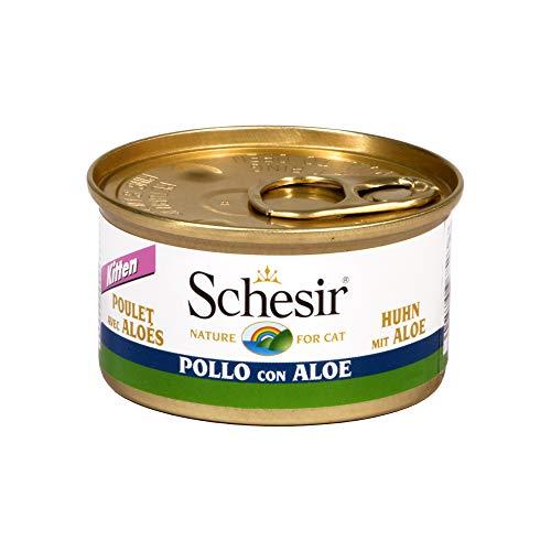 Schesir Kitten Care Pollo con Aloe - Alimento Umido per Gattini 3-12 Mesi