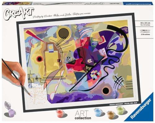 Ravensburger - CreArt Serie B Art Collection, Kandinsky, Giallo, Rosso, Blu, Dipingere con i Numeri, Kit Pittura Adulti, Quadri Famosi, Idea Regalo Donna o Uomo, 14+ Anni, 40x30 cm