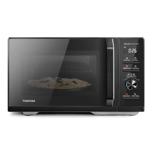 Toshiba 3-in-1 Forno a Microonde Origin Inverter con Grill, 25 Litri, Microonde 900W, Grill 1100W, Chef Defrost, Combi,10 Livelli di Potenza, 7 Menu Automatici, Colore Nero-MW3-AG25PFI(BK)