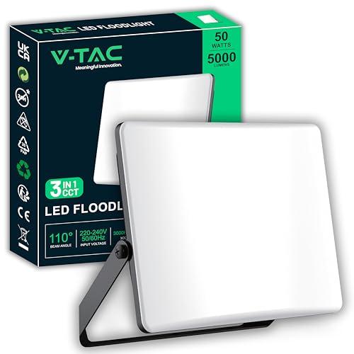 V-TAC Faro LED da Esterno 50W Chip Samsung, RLE, Policarbonato, 5000 Lumen, IP65, CCT