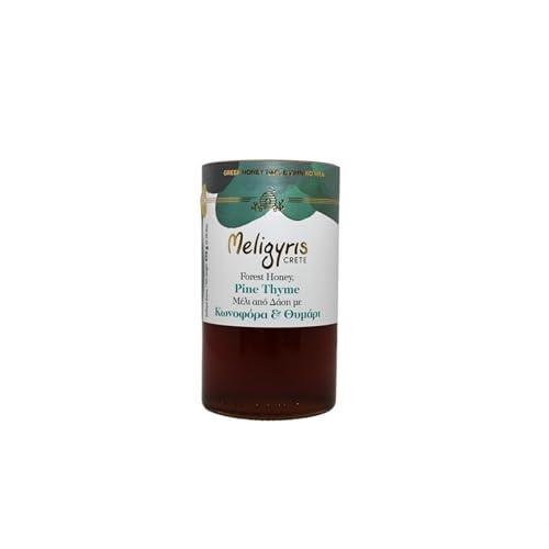 Meligyris - Miele Greco di Foresta con Pino e Timo – 100% Naturale, Crudo e Non Filtrato – Artigianale da Creta, 450g