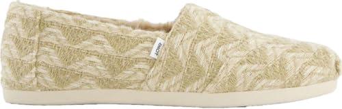 TOMS Alpargata Cloudbound, Mocassino Donna, Pelliccia Sintetica Intrecciata Globale Multi Accogliente Naturale, 37.5 EU