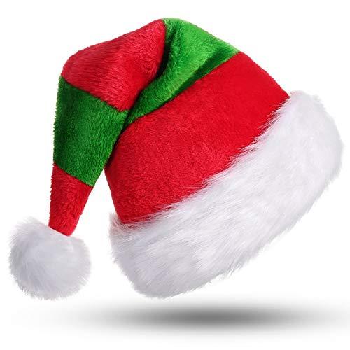 CITÉTOILE Cappello da Babbo Natale Rosso e Verde a Strisce