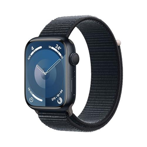 Apple Watch Series 9 GPS 45mm Smartwatch con cassa in alluminio color mezzanotte e Sport Loop mezzanotte