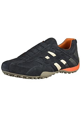 Geox Uomo Snake L - Sneakers Blu Navy in Pelle Scamosciata