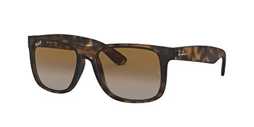Ray-Ban Justin RB4165 Non-Polarized- Occhiali da Sole Unisex, Marrone (Avana Scuro), 54 mm