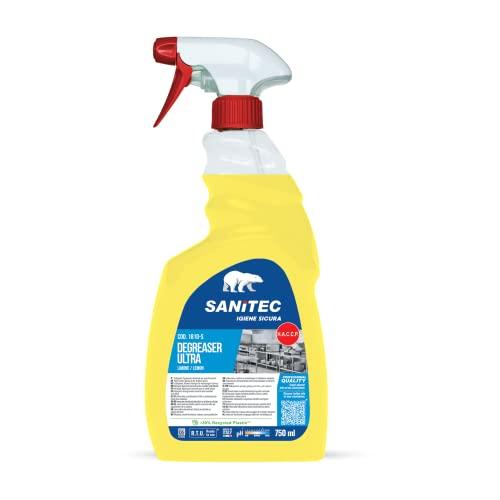 Sanitec, Degreaser Ultra, Sgrassatore Universale ad Alta Concentrazione, Molto Potente contro lo Sporco Ostinato Lascia una Gradevole Profumazione al Limone, Made in Italy, Flacone 750 ml