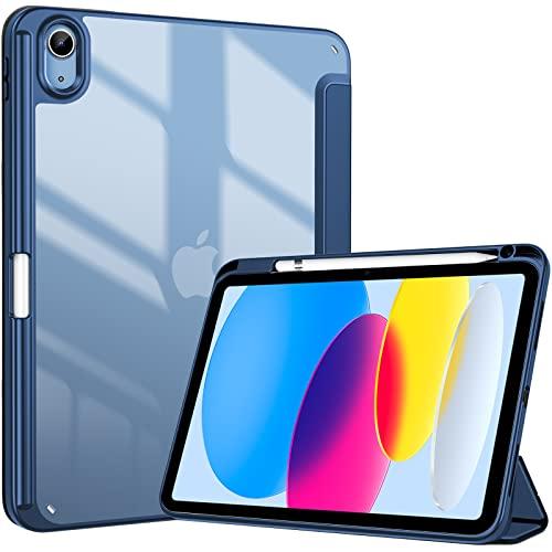 ProCase Custodia iPad 10a Generazione 2022, 10,9 Pollici (A2696 A2757 A2777) Sottile, Protettiva con Coperchio Tripieghevole Auto Riattivazione e Standby-Blu Marino