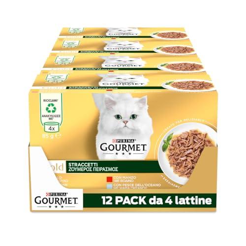 GOURMET Gold Straccetti: Irresistibile Varietà di Sapori per il Tuo Gatto (48x85g)