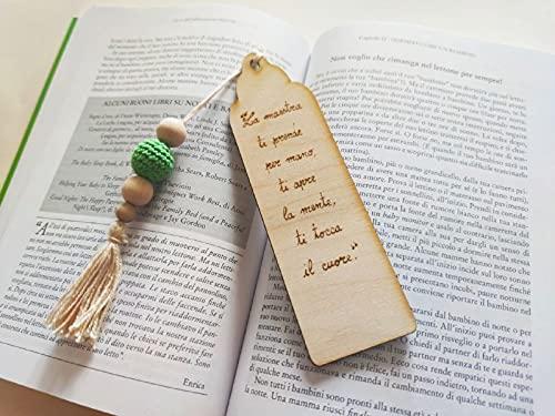 Segnalibro in Legno Inciso a Caldo - Regalo Maestre Fine Anno