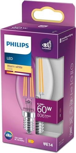 Philips LED Lampadina a Filamento Candela E14 60W