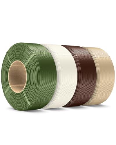 SUNLU Filamento PLA+ Refill 1,75 mm - 4KG (Bianco Ossa/Rovere/Marrone)