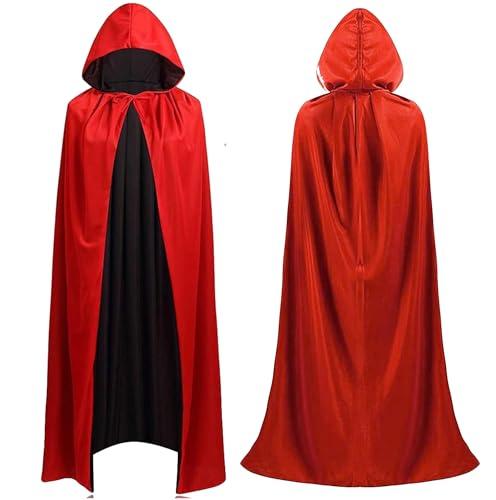 FASCHINFEVER Mantello da Vampiro Reversibile Rosso/Nero con Cappuccio