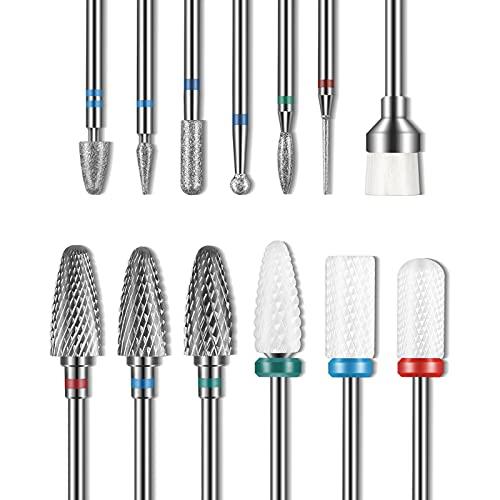 Set Professionale 13 Punte per Fresa Unghie - Carburo, Ceramica e Diamante