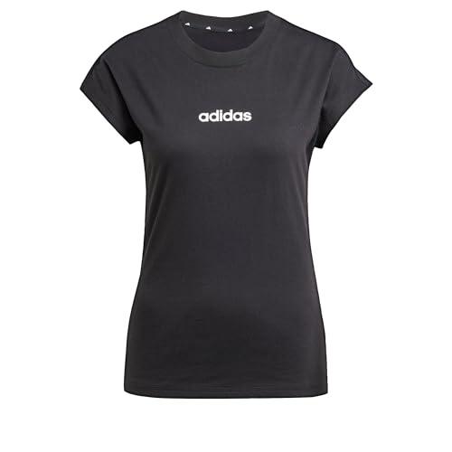 Adidas Essentials Linear Cotton T-Shirt Donna Nera/Bianca
