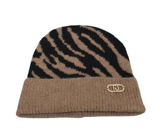 Liu Jo Berretto Beanie Zebrato Nero/Cammello