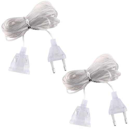 Set di 2 Cavi di Prolunga Elettrica Trasparenti da 5m per Illuminazione e Dispositivi a Basso Consumo
