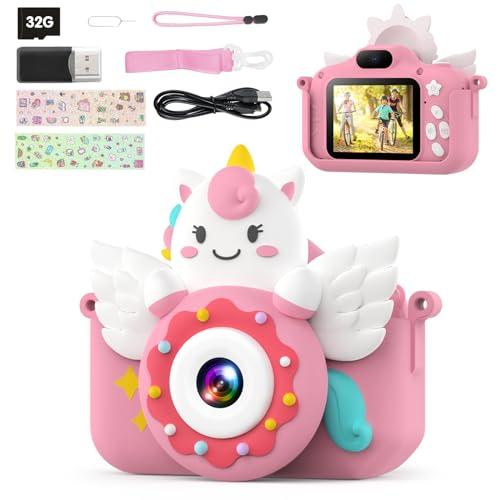 TIATUA Macchina Fotografica Bambini, 1080p, Ricaricabile Fotocamera Digitale con Scheda SD 32GB & 2.0 Pollici Schermo, Regalo Giocattolo di Natale & Compleanno per Ragazze 3-10 Anni