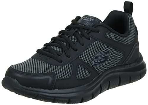 Skechers Track Bucolo, Scarpe running Uomo, Black Leather Mesh Trim