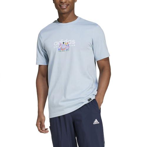adidas Uomo Codes Linear Graphic Tee, Wonder Blue, L