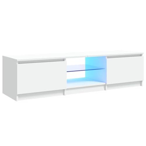 vidaXL Mobile Porta TV con Luci LED Bianco 140x40x35,5 cm