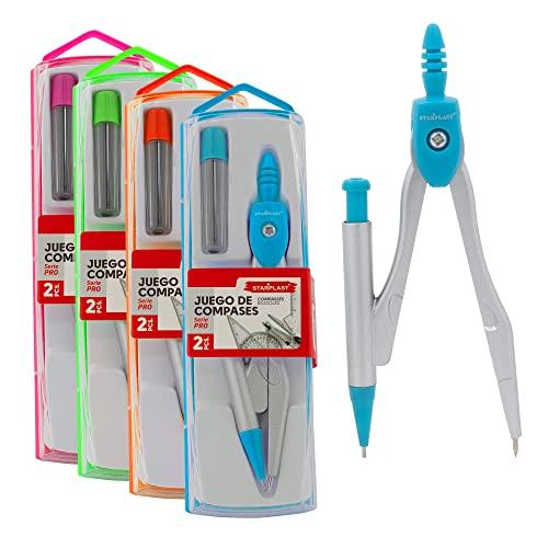 Set composto da porta-mine STARPLAST - 4 colori, include 1 tubo con mina, scatola protettiva, per ufficio o uso scolastico - confezione da 2 assortito