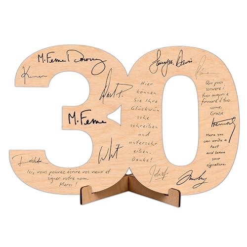 CUBIBOO ART Biglietto Auguri 30 Numeri in Legno Naturale 18CM con Supporto