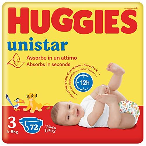 Huggies Unistar Pannolini Taglia 3 (4-8 Kg) - 72 Pezzi