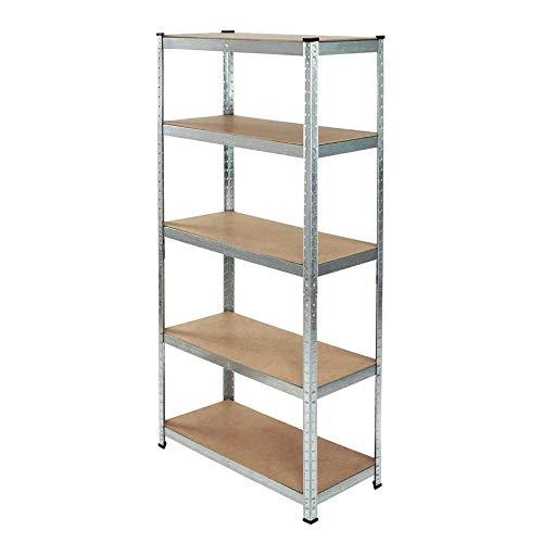 Scaffale in Metallo Zincato KOMBO 90x40x180 cm - 5 Ripiani Regolabili