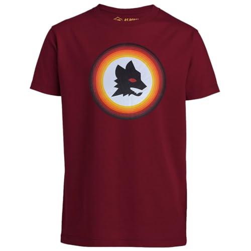 AS Roma T-Shirt Lupetto Stampato, Ragazzi, Rossa, 7-8 Anni