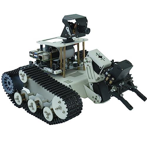 Yahboom Raspberry Pi5 4GB AI Manipulator Kit DIY Programming Artificial Intelligence Robot Kit Tracked Chassis Autopilot OpenCV|MediaPipe (Transbot SE with Pi5 4G)