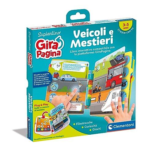 Clementoni - Sapientino - Girapagina, Veicoli e Mestieri - Libro Educativo Ed Interattivo