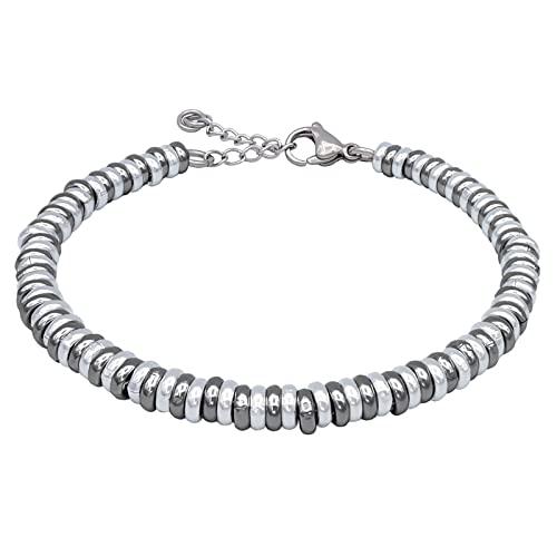 Bracciale Donna Regolabile Anellini Acciaio Alluminio ParticolarModa
