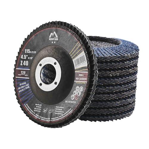 Merryland Dischi Lamellari 115 mm - Grana 40, 10 Pezzi