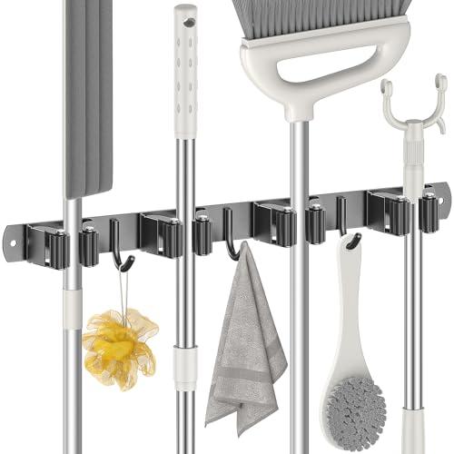 Radikor Portascope da Muro in Acciaio Inox con Ganci e Supporti Autoadesivi/Avvitabili