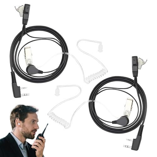 Set di 2 Auricolari Walkie Talkie 2 Pin Compatibili con Kenwood Baofeng