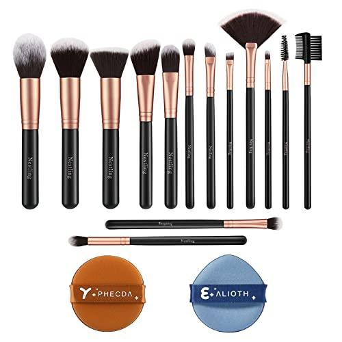 Nestling® 10 pezzi ovale set di pennelli trucco professionale correttore fondazione Blending blush Liquid Powder Cream Cosmetics brushes, spazzolino curve attrezzi di trucco per viso e occhi