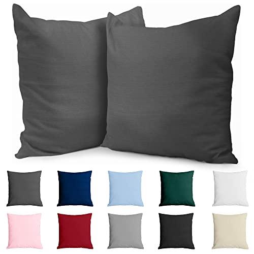 Federe 50x50 Cotone Rinforzato (Set da 2) - Antracite - Dreamzie