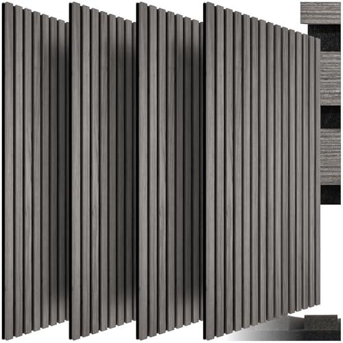 TecTake® Set di 4 Pannelli Acustici Effetto Legno - Rovere Grigio Chiaro