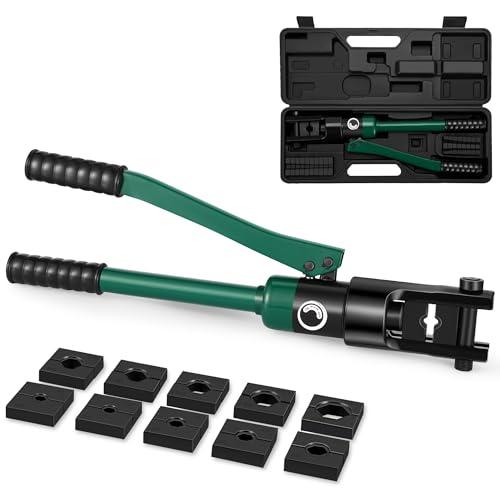 Dechengbao Crimpatrice per capicorda idraulica 16-240mm², kit di attrezzi per cavi terminali elettrici con 8 matrici (strumento di crimpatura 16-240mm²)