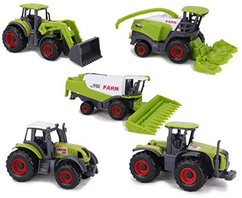 Toyland® Set di 5 Macchine Agricole in Metallo Pressofuso Verde