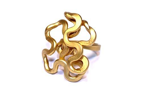 Anello Artigianale Nodo del Sud Small Oro Antico in Alluminio Anodizzato