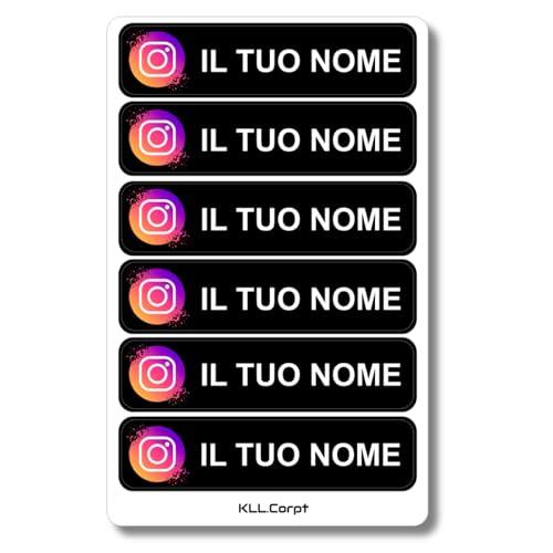 6 Adesivi Insta Personalizzati - Loghi e Testo a Tua Scelta