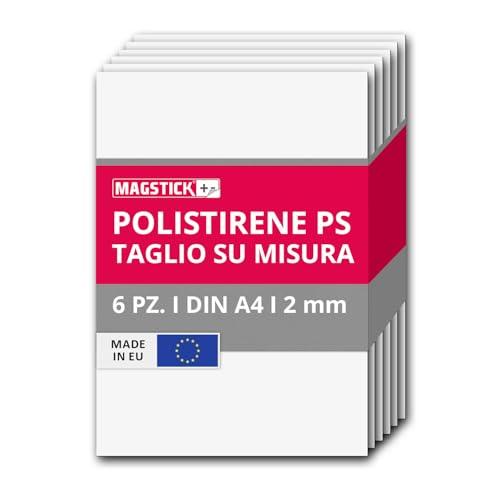 Set di 6 Lastre in Polistirene Bianco DIN A4 - Ideali per Modellismo, Architettura e Fai-da-Te