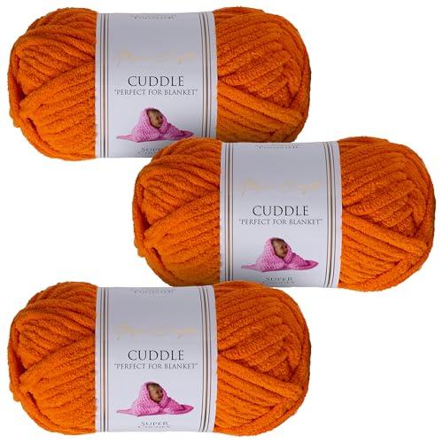 Utopia Crafts Filato Grosso in Ciniglia Arancione Zucca - 3 Gomitoli