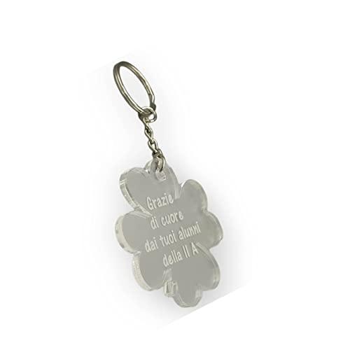 Portachiavi Quadrifoglio Personalizzato - Regalo Originale per Maestra/o