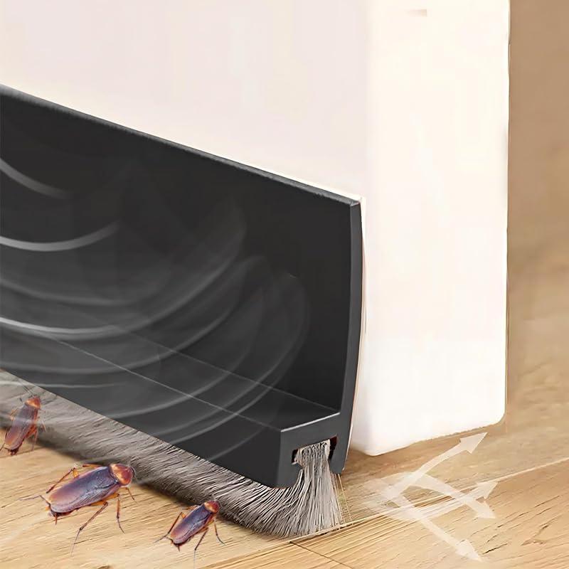 Vingspina 100cm Paraspifferi per Porte, Barriera Sottoporta Anti Infestanti, Guarnizione a Spazzola per Porte, Guarnizione per Porta per Protezione da Suoni, Freddo, Umidità e Insetti in Silicone