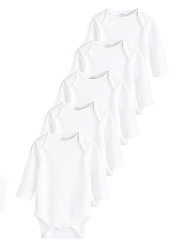 NEXT Confezione da 5 Body Neonato Manica Lunga Coste Bianco 3 Mesi