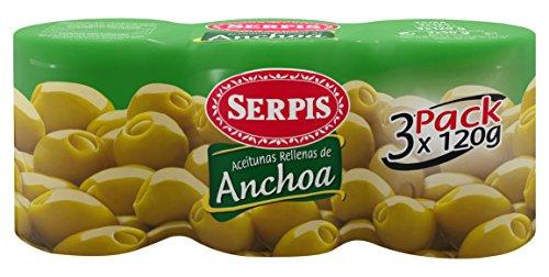 Serpis Olive Ripiene di Acciughe, 3 x 120g